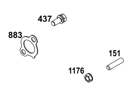 Exhaust Group Diagram and Parts List for 305445-3214-G1  Briggs and Stratton Engine